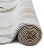 Gold and Grey Floral Polypropylene 9 ft x 6 ft Machine Made Carpet