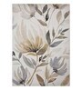 Gold and Grey Floral Polypropylene 9 ft x 6 ft Machine Made Carpet