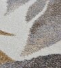 Gold and Grey Floral Polypropylene 9 ft x 6 ft Machine Made Carpet