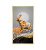 Gold and Silver Elephant Figurine Glass Finish Vertical Wall Art