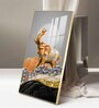 Gold and Silver Elephant Figurine Glass Finish Vertical Wall Art