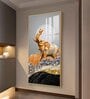 Gold and Silver Elephant Figurine Glass Finish Vertical Wall Art