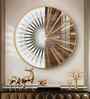 Gold And White Abstract Acrylic Round Wall Art