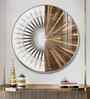 Gold And White Abstract Acrylic Round Wall Art