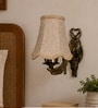 Gold Antique Decorative Wall Lamp with Beige Jute Shade for Home Interior