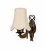Gold Antique Off-White Cotton Shade Wall Light, Hall & Hotel