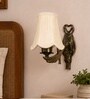 Gold Antique Off-White Cotton Shade Wall Light, Hall & Hotel