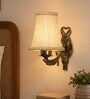 Gold Antique Wall Lamp with Beige Jute Shade & Restaurant