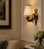Gold Antique Wall Lamp with Beige Jute Shade & Restaurant
