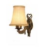 Gold Antique Wall Lamp with Beige Jute Shade & Restaurant