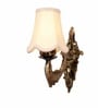 Gold Antique Wall Light with Beige Jute Shade, Dining & Hotel