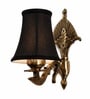 Gold Antique Wall Light with Black Cotton Shade