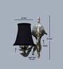 Gold Antique Wall Light with Black Cotton Shade