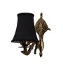 Gold Antique Wall Light with Black Cotton Shade