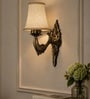 Gold Antique Wall Mounted Lamp with Black Cotton Shade & Bedroom