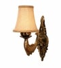 Gold Antique Wall Mounted Lamp with Black Cotton Shade & Bedroom