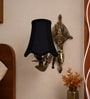 Gold Antique Wall Mounted Lamp with Black Cotton Shade