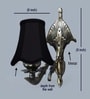 Gold Antique Wall Mounted Lamp with Black Cotton Shade