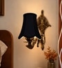 Gold Antique Wall Mounted Lamp with Black Cotton Shade