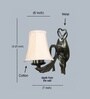 Gold Antique Wall Mounted Lamp with Off-White Cotton Shade & Hall