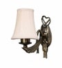 Gold Antique Wall Mounted Lamp with Off-White Cotton Shade & Hall