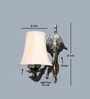 Gold Antique Wall Mounted Lamp with Off-White Cotton Shade