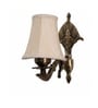 Gold Antique Wall Mounted Lamp with Off-White Cotton Shade