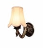 Gold Antique Wall Mounted Off-White Fabric Shade Lamp & Office