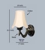 Gold Antique Wall Mounted Off-White Fabric Shade Lamp & Office