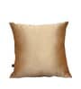 Gold Art Silk Chanderi Textured Floral 16x16 inches Cushion Covers (Set of 2)