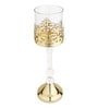 Gold Aurum Crest Pillar Candle Holder Big