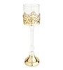 Gold Aurum Crest Pillar Candle Holder Big