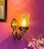 Gold B22 holder Metal & Glass Uplight Wall Scone
