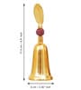 Gold Bell with Decorative Rudraksh Feather Handle