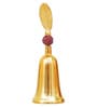 Gold Bell with Decorative Rudraksh Feather Handle