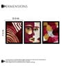 Red & Gold Abstract Wall Art Framed Set of 3