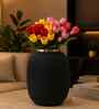 Gold Black Texture Tall Rounded Cylinder Vase For HomeDecor