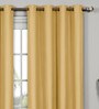 Gold Silk Blackout 7 Feet Eyelet Curtain (Set of 2)