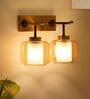 Hadley Black and Gold Metal and Glass Wall Sconces