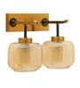 Hadley Black and Gold Metal and Glass Wall Sconces