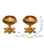 Gold Brass (Set of 2) Diyas With Tortoise Base