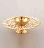 Gold Brass and Crystal Diya