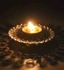Gold Brass and Crystal Diya