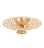 Gold Brass and Crystal Diya