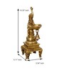Gold Brass Antique Finish Handcrafted Peacock Diya With Bell And Stand