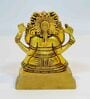 Gold Brass Brass Engraved Panchmukhi Ganesha Idol