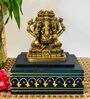 Gold Brass Brass Engraved Panchmukhi Ganesha Idol
