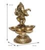 Gold Brass Dancing Lord Ganesha Handcrafted with Diya for 5 Wicks eCraftIndia