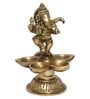 Gold Brass Dancing Lord Ganesha Handcrafted with Diya for 5 Wicks eCraftIndia
