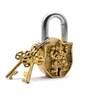 Gold Brass Ganesh Design Antique Lock Idol
